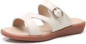 Comfortabel Ademend Antislip Draagbaar Casual Pantoffelsandalen voor dames (Kleur: Beige Maat: 35)
