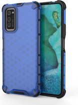 Voor Galaxy S20 + schokbestendig Honeycomb PC + TPU-hoesje (blauw)