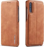 Voor Galaxy A50 Hon Ancient Series lederen tas met kaartsleuven en houder en portemonnee (bruin)