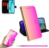 Voor Huawei nova 7i Lmitated Mirror Surface Horizontale Flip Leather Case met houder & kaartsleuven & Wallet & Lanyard (kleurverloop)