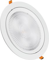 LED Spot - Inbouwspot - Nivra Coba - 30W - Warm Wit 3000K - Rond - Mat Wit - Aluminium