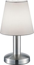 LED Tafellamp - Tafelverlichting - Iona Muton - E14 Fitting - Rond - Mat Wit - Aluminium