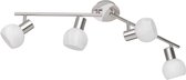 LED Plafondspot - Iona Besina - E14 Fitting - 4-lichts - Rond - Mat Nikkel - Aluminium