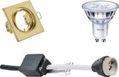 PHILIPS - LED Spot Set - SceneSwitch 827 36D - GU10 Fitting - Dimbaar - Inbouw Vierkant - Mat Goud - 1.5W-5W - Warm Wit 2200K-2700K - Kantelbaar 80mm