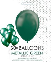 Wefiesta Ballonnen 30,5 Cm Latex Groen Metallic 50 Stuks