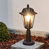 Lindby - Sokkellamp - 1licht - aluminium, glas - H: 38.9 cm - E27 - zwart-roest, helder