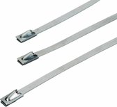RVS kabelbinders - 100 stuks -  formaat: 370 x 4.45 mm
