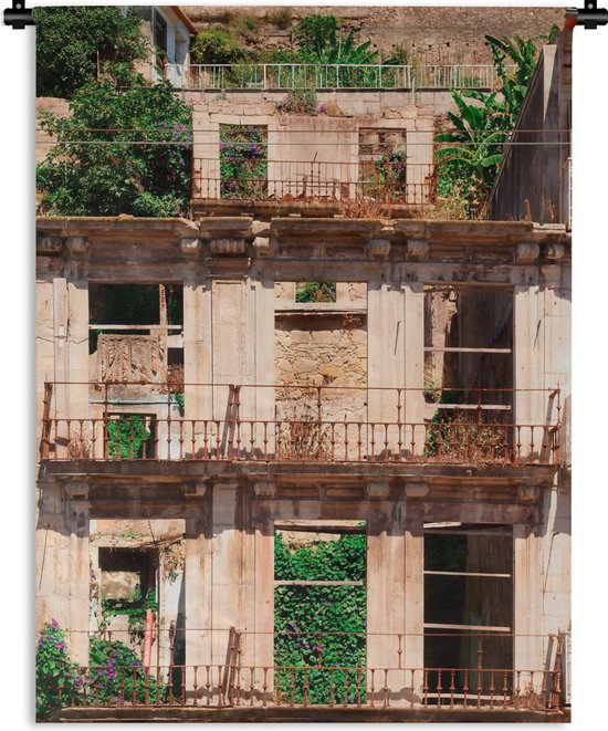 Wandkleed Verlaten gebouwen - Verlaten gebouwen in Portugal Wandkleed katoen 120x160 cm - Wandtapijt met foto XXL / Groot formaat!