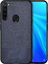 Voor Xiaomi Redmi Note 8 schokbestendige splitsing PU + doektextuur PC + TPU beschermhoes (blauw)