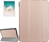 Voor iPad Pro 10,5 inch PU Litchi Texture 3-vouwbare Smart Case Clear Back Cover met houder (Rose Gold)