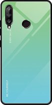 Voor Huawei Enjoy 9s / Honor 10i / Honor 20i / P Smart + 2019 Gradient Color Glass Case (Sky Blue)