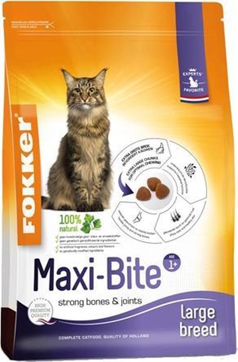 Fokker kat maxi bite large breed - 2,5 kg - 1 stuks