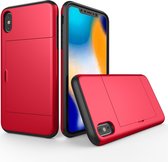 Apple iPhone XR Hoesje - Mobigear - Card Serie - Hard Kunststof Backcover - Rood - Hoesje Geschikt Voor Apple iPhone XR