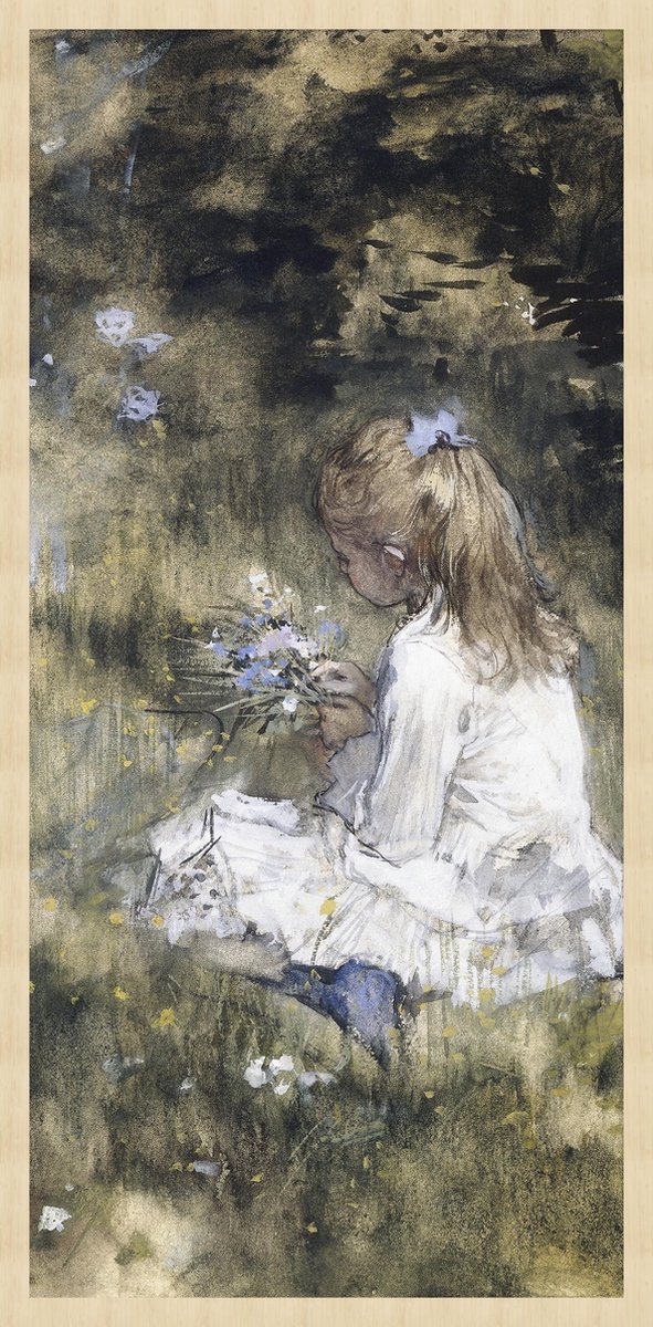 Schilderij - Dochter van Jacob Maris - Collectie ART Facsimile - Forex met blanke lijst - 48x98cm