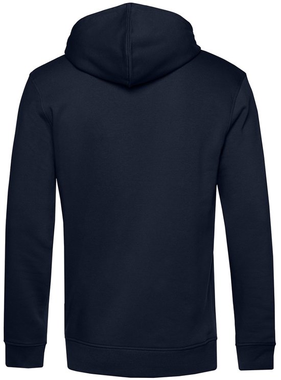 Donkerblauwe hoodie, achterkant zonder print.
