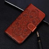Mandala Embossing Pattern Horizontal Flip Leather Case voor Huawei P20 Lite (2019), met houder & kaartsleuven & portemonnee & fotolijst & lanyard (bruin)