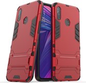 Shockproof PC + TPU Case met houder voor OPPO Realme 3 (rood)