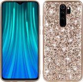 Voor Geschikt voor Xiaomi Redmi Note 8 Pro Glittery Powder Shockproof TPU Case (Goud)