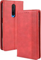 Voor Xiaomi Redmi K30 / Poco X2 Magnetische gesp Retro Crazy Horse-textuur Horizontale flip lederen tas, met houder & kaartsleuven & fotolijst (rood)