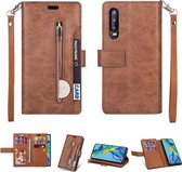 Voor Samsung Galaxy A90 5G Multifunctionele Rits Horizontale Flip Leren Case met Houder & Portemonnee & 9 Kaartsleuven & Lanyard (Bruin)