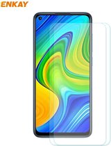 Voor Redmi 10X 4G / Redmi Note 9 2 PCS ENKAY Hat-Prince 0.26mm 9H 2.5D Curved Edge Tempered Glass Film