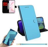 Voor Galaxy Note 10 Lite / A81 Lmitated Mirror Surface Horizontale Flip Leather Case met houder & kaartsleuven & Wallet & Lanyard (blauw)