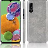 Voor Galaxy A90 5G schokbestendige Litchi Texture PC + PU-hoes (grijs)