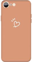 Voor iPhone SE 2020/8/7 Three Dots Love-heart Pattern Colorful Frosted TPU telefoon beschermhoes (Coral Orange)