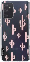 Casetastic Samsung Galaxy A72 (2021) 5G / Galaxy A72 (2021) 4G Hoesje - Softcover Hoesje met Design - American Cactus Pink Print