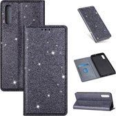 Voor Samsung Galaxy A70 ultradunne glitter magnetische horizontale flip lederen tas met houder en kaartsleuven (grijs)