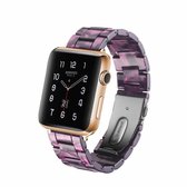 Simple Fashion Resin Horlogebandje voor Apple Watch Series 5 & 4 40mm & Series 3 & 2 & 1 38mm (paars)