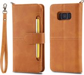 Voor Galaxy S8 + multifunctionele afneembare magnetische horizontale flip lederen tas met kaartsleuven en houder en portemonnee en fotolijst (bruin)