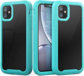 Voor iPhone 11 Transparant Serie Frame TPU + PC Stofdicht Krasbestendig Valbestendig Beschermhoes (Lichtblauw)