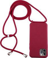 Voor iPhone 11 Pro Candy Color TPU beschermhoes met draagkoord (rood)