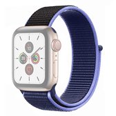Voor Apple Watch Series 5 & 4 44mm / 3 & 2 & 1 42mm kleuraanpassing nylon horlogeband (zwart + blauw)