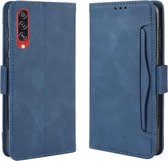 Voor Galaxy A90 5G portemonnee stijl skin feel kalf patroon lederen tas met aparte kaartsleuf (blauw)