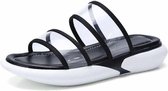 Lichtgewicht Casual Antislip Slijtvaste Transparante Gelei Eenvoudige Pantoffelsandalen voor Dames (Kleur: Zwart Maat: 38)