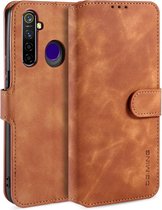 Voor OPPO Realme 5 Pro DG.MING Retro Oil Side Horizontale Flip lederen tas met houder & kaart Solt & portemonnee (bruin)