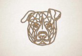 Line Art - Hond - Staffordshire Bull Terrier - M - 60x66cm - Eiken - geometrische wanddecoratie