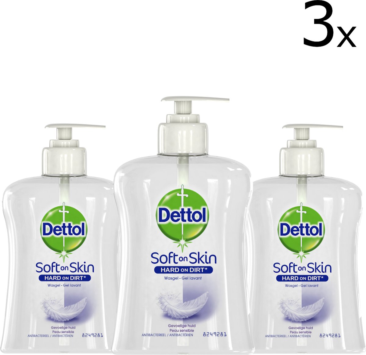 Dettol Handzeep Gevoelige Huid - 3 x 250 ml - Grootverpakking