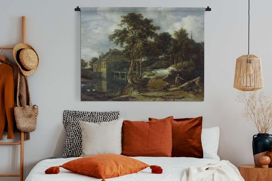 Tapisserie Jacob van Ruisdael - Paysage avec moulin à eau - Peinture de Jacob van Ruisdael Tapisserie coton 150x112 cm - Tapisserie avec photo