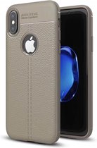 Hoesje voor Apple iPhone 6/6S/7/8, soft case in extra luxe Mat-Zwart TPU leer, backcover