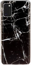 Samsung Galaxy A41 Hoesje - Mobigear - Marble Serie - TPU Backcover - Zwart - Hoesje Geschikt Voor Samsung Galaxy A41