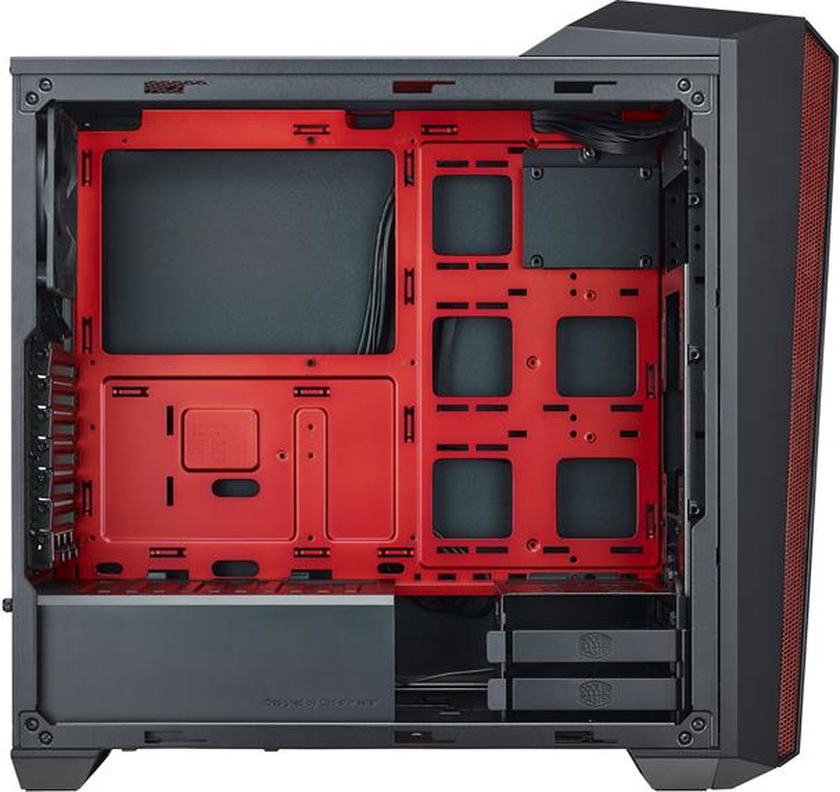 Cooler Master Masterbox 5T Midi Tower Zwart, Rood behuizing - afbeelding 2