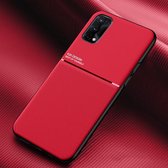 Voor OPPO Realme 7 Pro Classic Tilt Strip Grain Magnetisch Schokbestendig PC + TPU-hoesje (rood)