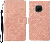 Voor Xiaomi Mi 10T Lite 5G Etnische stijl Reliëfpatroon Horizontale flip lederen hoes met houder & kaartsleuven & portemonnee & lanyard (roze)