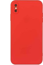 Rechte rand effen kleur TPU schokbestendig hoesje voor iPhone XS Max (rood)