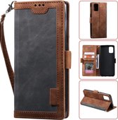 Voor Galaxy A81 / Note 10 Lite Retro Splicing Horizontale Flip lederen tas met kaartsleuven & houder & portemonnee (grijs)