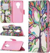Voor Nokia 5.3 Gekleurde Tekening Patroon Horizontale Flip Leren Case met Houder & Kaartsleuven & Portemonnee (Life Tree)