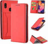 Voor Samsung Galaxy A10e Sterk magnetisme Vloeibaar gevoel Horizontale flip lederen tas met houder & kaartsleuven en portemonnee (rood)